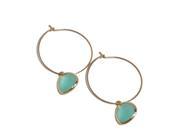 Rebecca HLSGT Hoop Stone Gold Turquoise