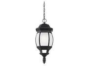 Sea Gull Lighting 69400BLE 12 Wynfield Fluorescent Outdoor 1 Light Pendant in Black with Frosted