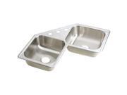 Elkay DE217323 Dayton Top Mount Stainless Steel 31.875 in. x 31.875 in. x 7 in. with 3 Holes Double Bowl Kitchen Sink