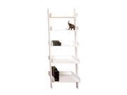 Benzara 72883 White Leaning Ladder Wood Display Shelf 76 In.X 30 In.