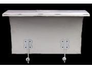 Benzara BRU 486204 Pristine White Wooden Shelf with Appealing Hooks