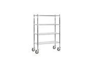 Salsbury Industries 9644M CHR 48 in. W x 80 in. H x 24 in. D Wire Shelving Mobile Chrome