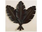 Metal Palm Wall Decor With 3 Distress Palm Leaves 22942