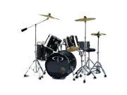 GP Percussion GP300B 5 Piece Studio Drum Set Black