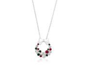 J Goodin P50160R V01 Holiday Wreath Colored Crystal Pendant