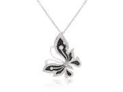 J Goodin P11406T C03 Black and White Large CZ Butterfly Pendant