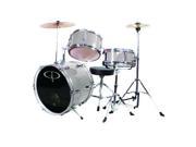 GP Percussion GP50SV 3 Piece Deluxe Junior Drum Set Silver