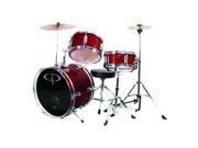 GP Percussion GP50WR 3 Piece Deluxe Junior Drum Set Red