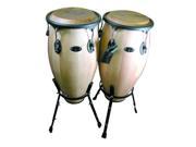 GP Percussion WDC31S Tunable Wood Conga Set with Stand