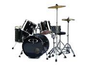 GP Percussion GP200B 5 Piece Performer Drum Set Black