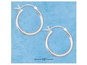 Sterling Silver 20mm Tubular Hoop Earrings with French Locks