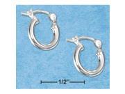 Sterling Silver 10mm Tubular Hoop Earrings with French Locks