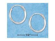 Sterling Silver 12mm Endless Wire Hoop Earrings