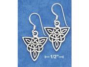Sterling Silver Scrolled Celtic Trinity Earrings On French Wire S