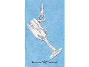 Sterling Silver Three Dimensional Wine Glass Charm