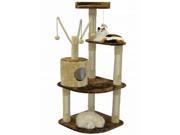 Go Pet Club F214 60 in. Brown and Beige Cat Climber Furniture Condo