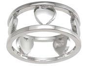Plutus kkr6620a 925 Sterling Silver Rhodium Finish Heart Anniversary Band Size 6