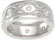 Plutus kkrm6735g 925 Sterling Silver Mens Wedding Band Size 12