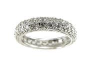 Plutus kkr6020a 925 Sterling Silver Rhodium Finish Brilliant Eternity Pave Wedding Band Size 6