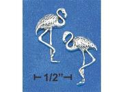 Sterling Silver Mini Flamingo Earrings On Posts