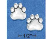 Sterling Silver Mini Paw Print Earrings On Posts