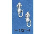 Plum Island Silver P 011106 Sterling Silver Mini Little Mouse Earrings On Posts