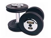 Troy Barbell PFD 47.5C Black Troy Pro Style Cast dumbbells Chrome endplates 47.5 lbs. Sold as Pairs