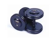Troy Barbell PFD 005 050R Pro Style PFD Black Machined Rubber End Cap Dumbbell Set 1 Pair Each 5 50 Pounds