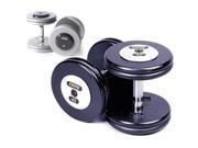 Troy Barbell HFDC 005 100C Pro Style Dumbbells Set Gray Plates And Chrome End Caps One Pair Each 5 100 Pounds