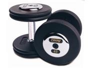 Troy Barbell PFD 045C Black Troy Pro Style Cast dumbbells Chrome endplates 45 lbs. Sold as Pairs