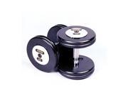 Troy Barbell PFD 42.5C Black Troy Pro Style Cast dumbbells Chrome endplates 42.5 lbs. Sold as Pairs