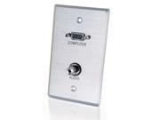 C2G Single Gang HD15 VGA 3.5mm Wall Plate Brushed Aluminum