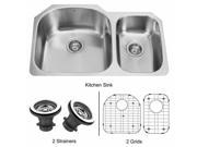 Vigo VG3121LK1 31 inch Undermount Stainless Steel Kitchen Sink Two Grids and Two Strainers