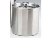 Kraftware 71489 Brushed Stainless Steel 1.5 Quart Doublewall Insulated Ice Bucket No Handle