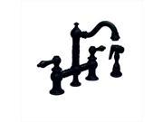 Whitehaus Collection WHKBTLV3 9206 ORB Vintage III 2 Handle Bar Prep Bridge Faucet with Short Traditional Spout Lever in Oil Rubbed Bronze