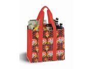 Picnic Plus PSA 802OM Coated canvas carry all shopping travel tote Orange Martini