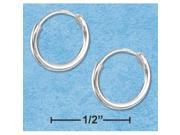 Sterling Silver 10mm Endless Wire Hoop Earrings