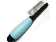 Iconic Pet 15848 Single Sided Pin Comb With Silica Gel Soft Handle Blue