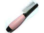 Iconic Pet 15849 Single Sided Pin Comb With Silica Gel Soft Handle skip tooth Pink