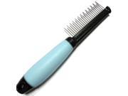 Iconic Pet 15850 Single Sided Pin Comb With Silica Gel Soft Handle skip tooth Blue