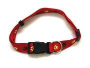 Iconic Pet 91868 Paw Print Adjustable Safety Dog Collar Red Small