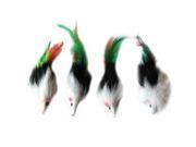 Iconic Pet 15783 Two Tone Long Hair Fur Mice With Feather Tail Toys For Cats And Kittens 4 Pack Assorted