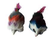 Iconic Pet 15785 Multi Colored Long Hair Fur Mice Toys For Cat And Kittens 2 Pack Assorted
