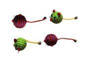 Iconic Pet 15786 Nylon Rope Fun Ball For Kittens And Cats 4 Pack 2 In Red And 2 In Green