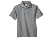 Dickies KS4552HG L Kids Short Sleeve Pique Polo Shirt Heather Gray Large