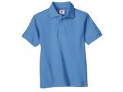 Dickies KS4552LB M Kids Short Sleeve Pique Polo Shirt Rinsed Light Blue Medium