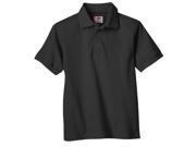 Dickies KS3552BK L Kids Preschool Short Sleeve Pique Polo Shirt Black Large