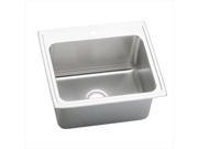 Elkay DLR252210PD2 Gourmet Top Mount Stainless Steel with 2 Holes Single Bowl Kitchen Sink with Perfect Drain