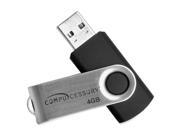 Compucessory CCS26464 Flash Drive USB 4GB Black Aluminum