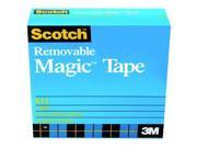 3M Vsj7849 811 19247 Scotch Removable Magic Tape 1inx72yd Clear